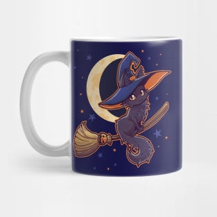 black cat witch for halloween furry chibi anime Mug